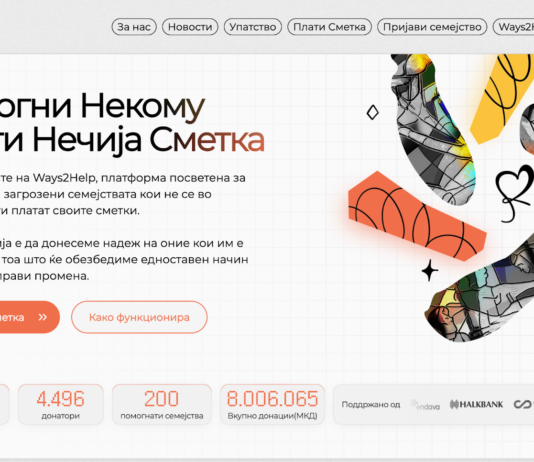 Платени сметки во износ од над 8.000.000 денари со Ways2Help платформата за помош на социјално загрозени лица