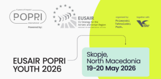 Шестиот меѓународен POPRI EUSAIR НАТПРЕВАР ЗА МЛАДИ 2026 се одржува денес и утре во Скопје