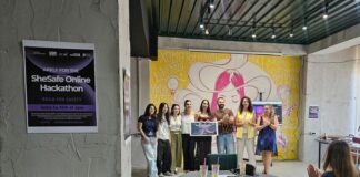 Три средношколки со платформата „Дигитален чувар“ победија хакатонот SheSafe Online во Скопје